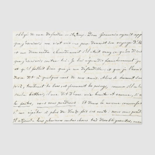 handgeschreven brief tissuepapier (Voorkant)