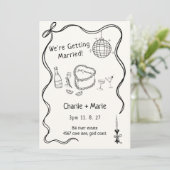 Handgeschreven bruiloft kaart (Staand voorkant)