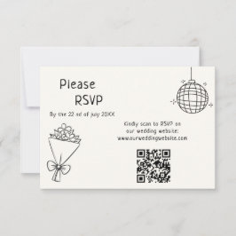 Handgeschreven bruiloft RSVP kaartje