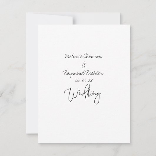 Handgeschreven bruiloft sparen de Kaart van de Dat (Achterkant)