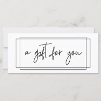 Handgeschreven cadeaubon dozen modern schrift