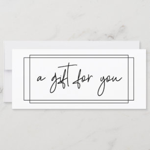 Handgeschreven cadeaubon dozen modern schrift