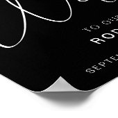 Handgeschreven Calligrafie Black Wedding Sign Poster (Hoek)