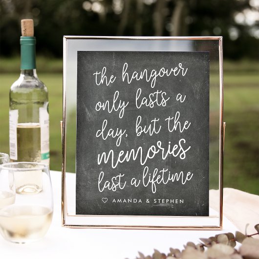 Handgeschreven Chalkboard Style Weddenschap Hangov Poster