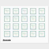 Handgeschreven Cool Wavy Border Dank je bruiloft Vierkante Sticker (Vel)