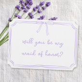 Handgeschreven Coquette Bow Maid of Honor Voorstel Kaart