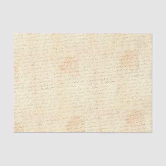 Handgeschreven cursieve brief tissuepapier (Voorkant)