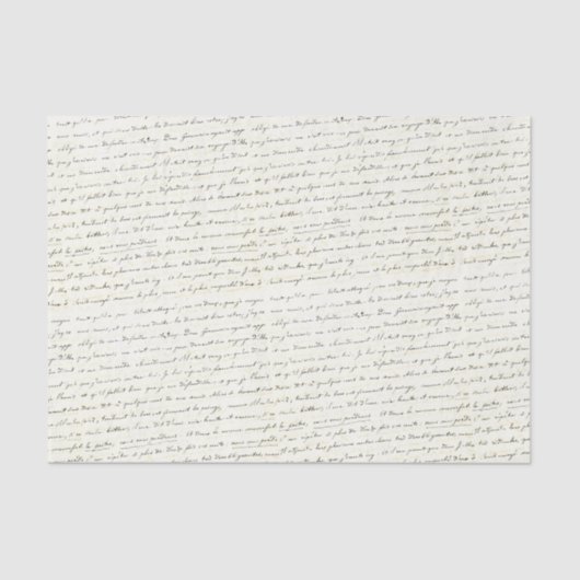 Handgeschreven cursieve brief tissuepapier (Voorkant)