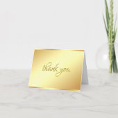 Handgeschreven Dank u Manuscript Elegant Gold Sjab Bedankkaart (Voorkant)