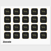 Handgeschreven Dank u Script Gold Glitter Sjabloon Vierkante Sticker (Vel)