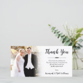 Handgeschreven dank u trouwfoto bedankkaart (Staand voorkant)
