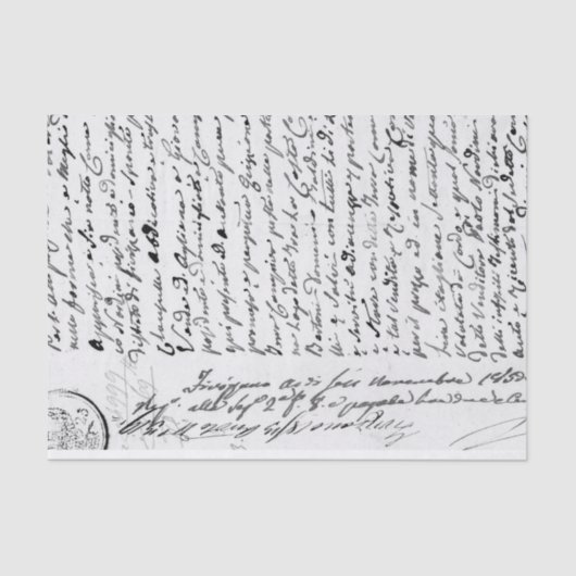 handgeschreven document tissuepapier (Voorkant)