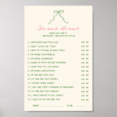 Handgeschreven Downloadable Ze zei dat hij spel ze Poster (Voorkant)