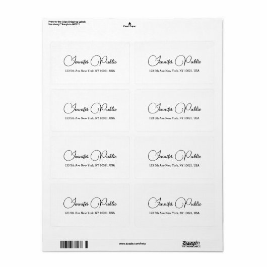 Handgeschreven eenvoudig verzendadres Sjabloon Etiket (Full Sheet)