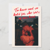 Handgeschreven eigenzinnige foto bruiloft kaart (Achterkant)