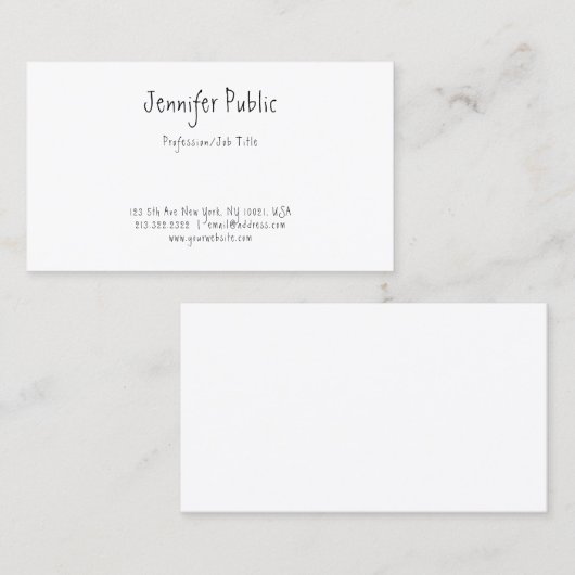 Handgeschreven Elegant Leuke Sjabloon Professionee Visitekaartje (Voorkant / Achterkant)