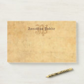 Handgeschreven Elegante Monogram Sjabloon Post-it® Notes (Op bureau)