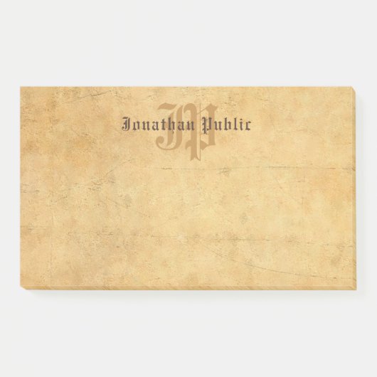 Handgeschreven Elegante Monogram Sjabloon Post-it® Notes (Voorkant)
