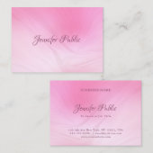 Handgeschreven Elegante Roze Sjabloon Professionee Visitekaartje (Voorkant / Achterkant)