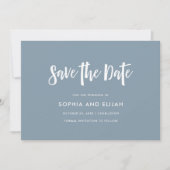 Handgeschreven en modern | Dusty Blue Save The Date (Voorkant)
