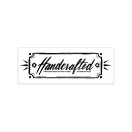 Handgeschreven etiket Rubberstempel Rubberstempel
