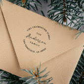 Handgeschreven familienaam Rond retouradres Zelfinktende Stempel