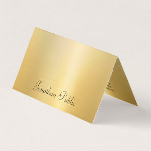 Handgeschreven Faux Gold Modern Sjabloon Elegant Visitekaartjes