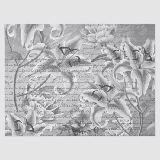  handgeschreven Floral Tissuepapier (Voorkant)
