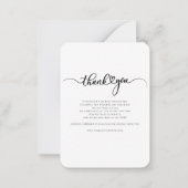 Handgeschreven foto bruiloft Dank u Notitiekaartje (Achterkant)