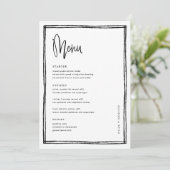 Handgeschreven Franse bruiloft Menu (Staand voorkant)