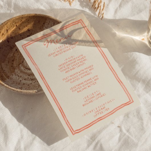 Handgeschreven getekend geschilderd unieke funky b menu