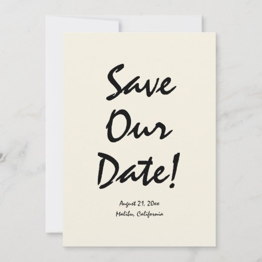 Handgeschreven getekende retro Lijst eigenzinnige  Save The Date (Voorkant)