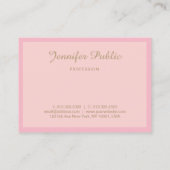 Handgeschreven Gold Script Sjabloon Moderne roze b Visitekaartje (Achterkant)
