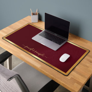 Handgeschreven Gouden Script Naam Stijlvol Modern Bureaumat