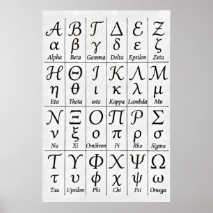 Handgeschreven Griekse Letters Grieks Alfabet Cu Poster