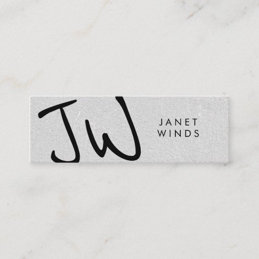 Handgeschreven Groot Letter Monogram Mini Visitekaartje (Voorkant)