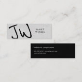 Handgeschreven Groot Letter Monogram Mini Visitekaartje (Voorkant / Achterkant)