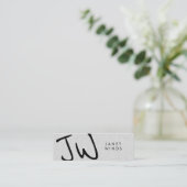 Handgeschreven Groot Letter Monogram Mini Visitekaartje (Staand voorkant)