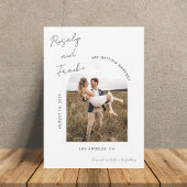 Handgeschreven Handschrift Script Boho Photo Weddi Save The Date