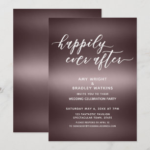 Handgeschreven 'Happily Ever After' op Roze Goud Kaart