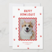 Handgeschreven Happy Holidays Dog Photo Insert Feestdagenkaart (Voorkant)