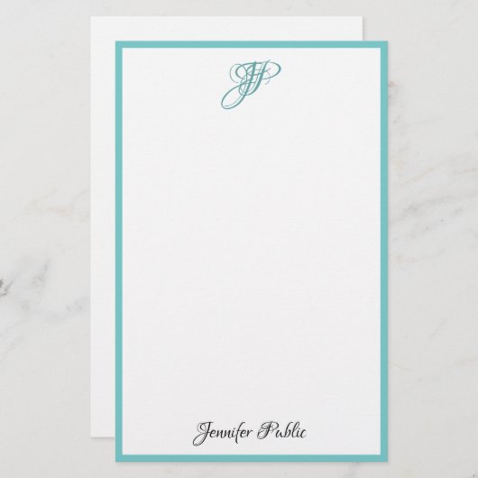 Handgeschreven het Monogram van het Manuscript Naa Briefpapier (Voorkant / Achterkant)