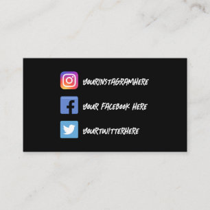 Handgeschreven Instagram Twitter Facebook Visitekaartje