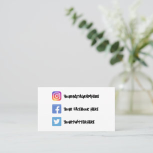 Handgeschreven Instagram Twitter Facebook Visitekaartje