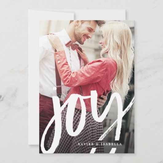 Handgeschreven Joy Photo Holiday Feestdagenkaart (Voorkant)