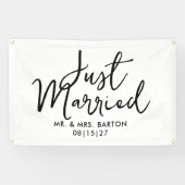 Handgeschreven Just Married Car Banner (Horizontaal)