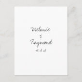 Handgeschreven Kaart met details over bruiloft (Achterkant)