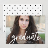 Handgeschreven kennisgeving van Afstuderen Afstude Aankondiging (Voorkant / Achterkant)