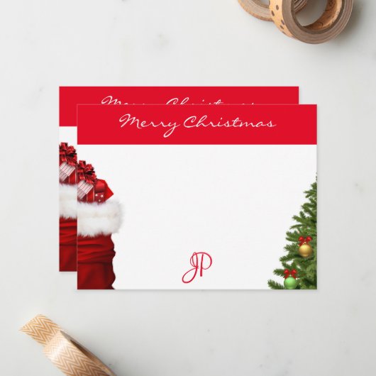 Handgeschreven Kerst Tekst Monogram Sjabloon (Voorkant / Achterkant in situ)