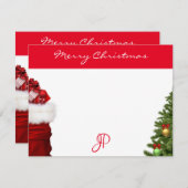 Handgeschreven Kerst Tekst Monogram Sjabloon (Voorkant / Achterkant)